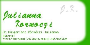 julianna kormoczi business card